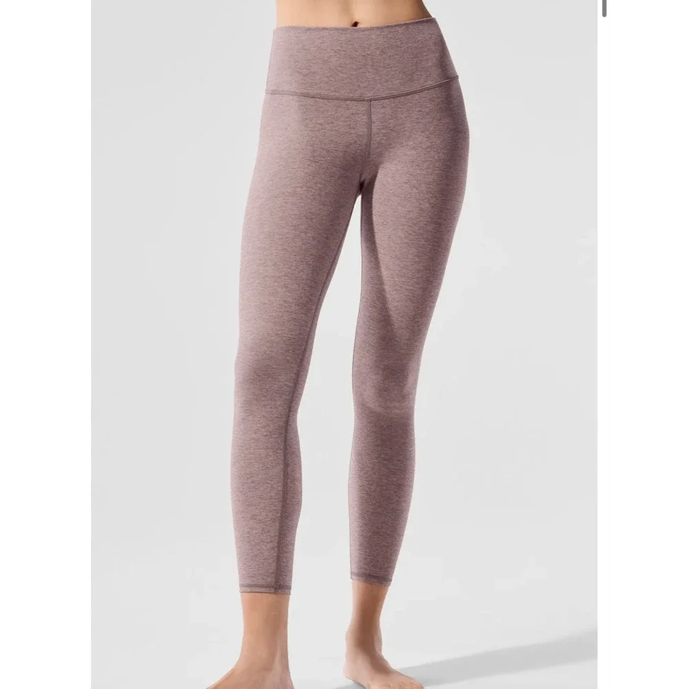 NWOT Alo Yoga Alosoft High Waist 7/8 Highlight Legging Dark Pink Quartz Heather